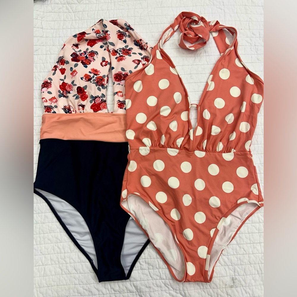 NWT Bundle of two size medium (8) Floral and Polka Dot Swimsuits